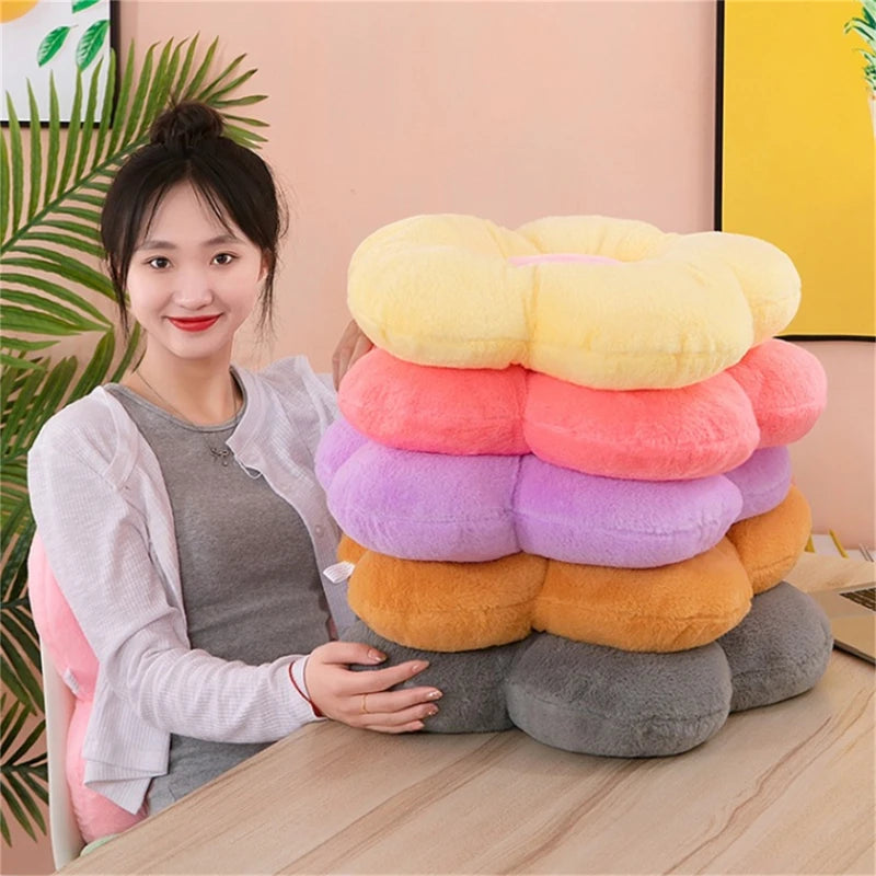 Circular Flower Cushion with Soft Nap