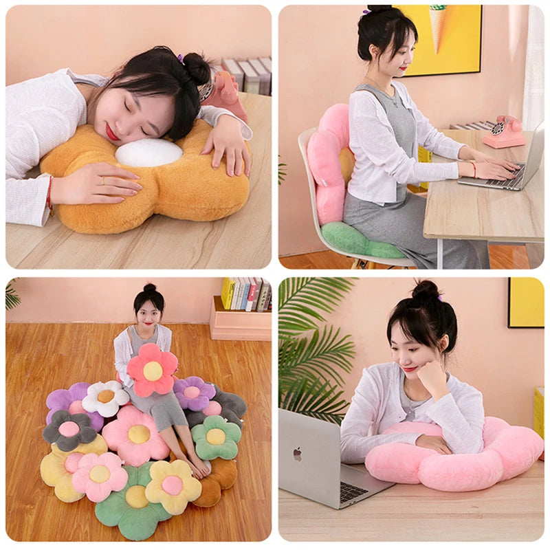 Circular Flower Cushion with Soft Nap